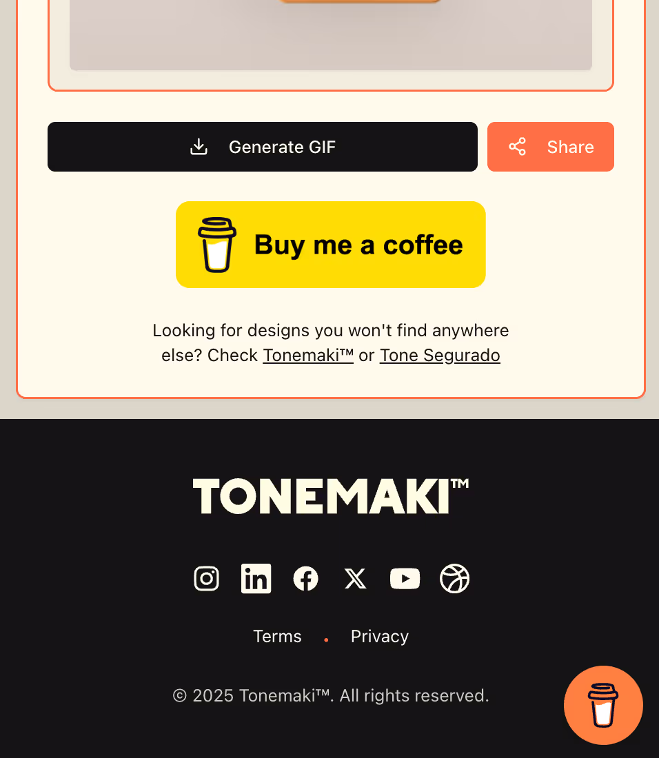 Support Tonemaki™ by buying a coffee through an online donation platform.